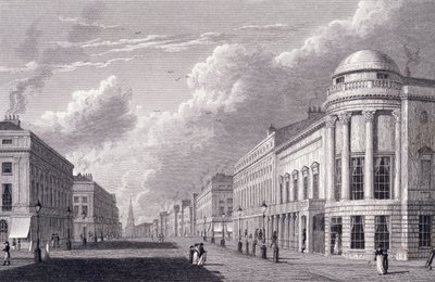 Regent Street, with the Argyle Rooms, engraved by Charles Heath, 1825 by William Westall